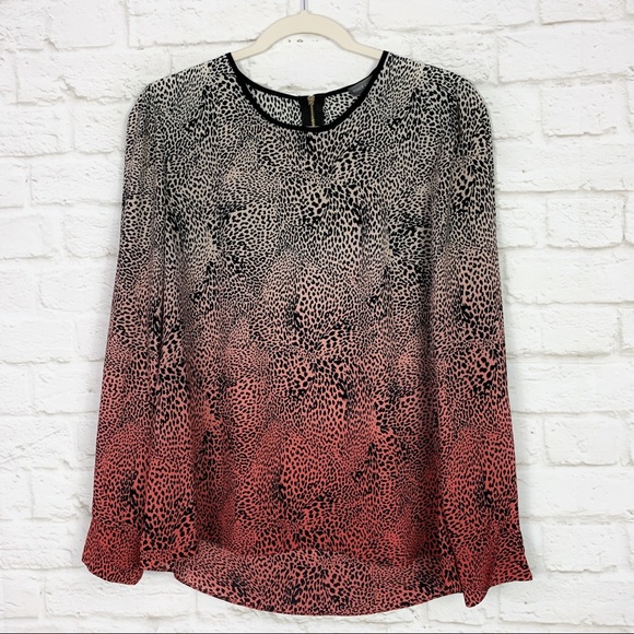 Vince Camuto Tops - Vince Camuto Ombré Cheetah Leopard Printed Blouse